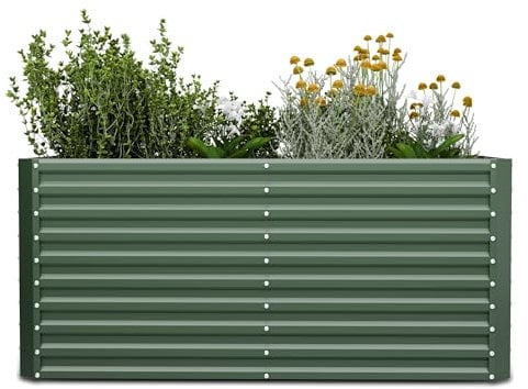 blumfeldt Jardinière surélevée High Grow Straight, 1800 L en Acier Galvalume antirouille, Ergonomique & Facile à Monter, Idéale pour Fleurs, Herbes & légumes – Jardinière d'extérieure Rectangulaire