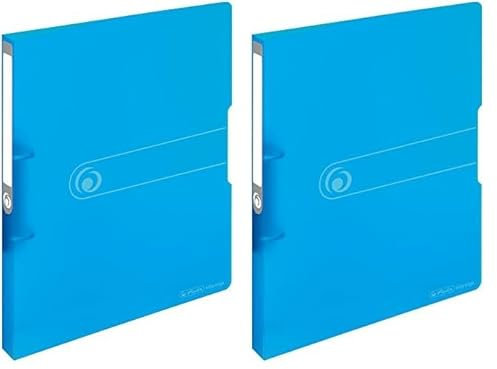 Herlitz 11205721 Ringbuch A4 (PP, 2-Ring-Kombi-Mechanik, 2,7 cm Rücken, 16 mm Füllhöhe) transparent blau (Packung mit 2)
