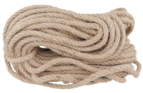 SENJEOK 12mm Jute Rope, 30m/98 Feet Brown Twisted Hemp Rope, Braided Garden Twine String for Decorating, Craft Weaving, DIY Project