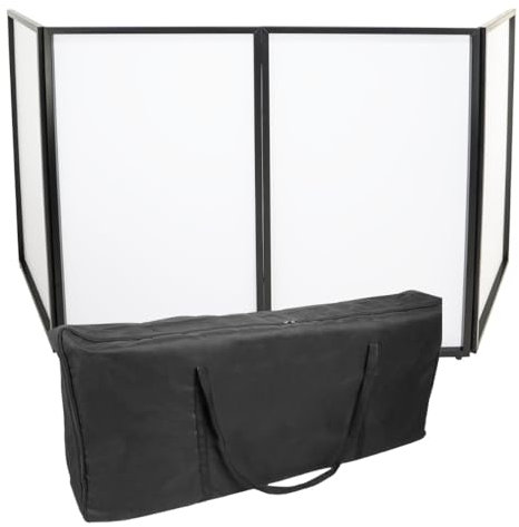 Pantalla plegable para DJ, color blanco, con bolsa de transporte