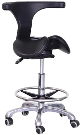 PZOFERLIN Stühle Medizinische Hocker Höhenverstellbarer Sattelhocker mit Rückenlehne, geteilter Sitzfläche, Mehrfarbig(A4)