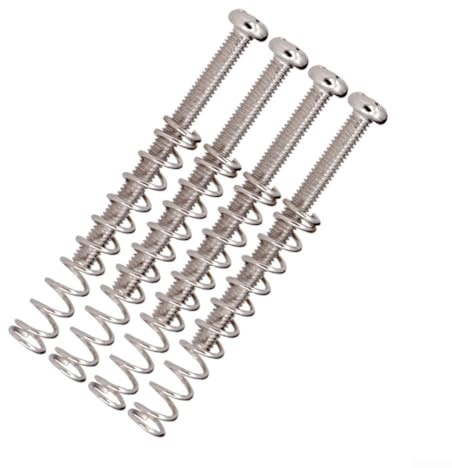 Komplettes 4-teiliges Schrauben- und Feder-Set für Humbucker-Tonabnehmer, für M3 x 30 mm Spezifikation (Chrom)