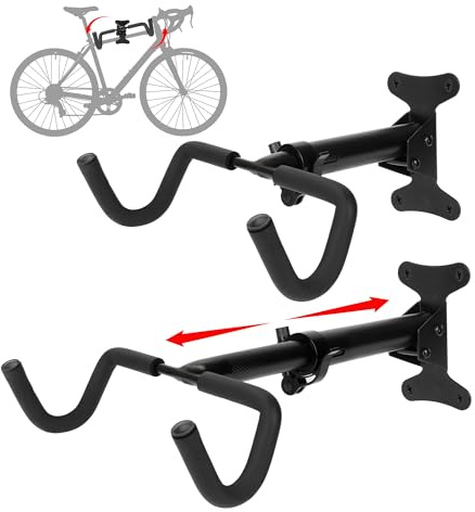 Fahrrad-Wandhalterung, Fahrradträger, Garage, Fahrrad-Wandhalterung, Haken, strapazierfähig, verstellbar, zum Aufhängen Ihrer Straßen-, Mountain- oder Hybridfahrräder in der Garage oder zu Hause, mit