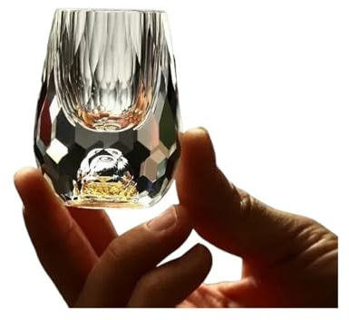 Genérico vasos de cristal Crystal Glass Vodka Sake Shochu Bar Liqueur Double Bottom Gold Foil Tea Cup Hard Liquor Wine Glasses(6pcs)