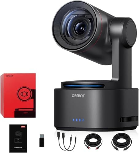 OBSBOT Tail 2 NDI HX3 Activated, PTZR Camera 4K 60FPS, 5X Optical Zoom | 12x Hybrid Zoom, AI Auto Tracking, 1/1.5 Inch 50MP, HDMI/SDI/USB/IP Multi-Output, for Live Events