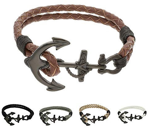 Treuheld Anker Armband - 21,5cm Dunkelbraun - Echtleder