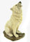 Vogler 816-9752 Figur sitzender weißer Wolf heult 20 cm Tierfigur