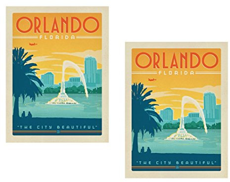 24/7stickers TR027 / 2X Orlando Aufkleber ca. 6x8,5cm Work & Travel Koffer Tuning Florida USA Vintage Oldtimer