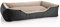 BedDog Hundebett Teddy, Hundesofa aus Cordura und Microfaser-Velours, waschbares Hundebett mit Rand, Hundekissen Vier-eckig, für drinnen, draußen, Größe XXXL, schwarz-beige