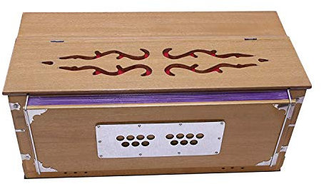Harmonium 3,5 Oktave 9 Stopper-Koppler, 7 Falten, 42 Tasten, naturfarben, mit Tasche/Indian Harmonium/Professional Harmonium/Handmade Harmonium