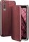 ONEFLOW Business Case für Samsung Galaxy A7 (2018) Handyhülle klappbar mit Standfunktion, Klapphülle Flipcase Cover Dünn, PU Leder Hülle mit Kartenfach, 360 Grad Schutzhülle, Weinrot