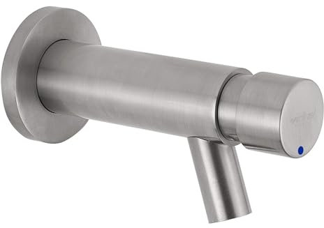 Série INOX robinetterie murale de lavabo temporisée avec commande par bouton-poussoir - Idral