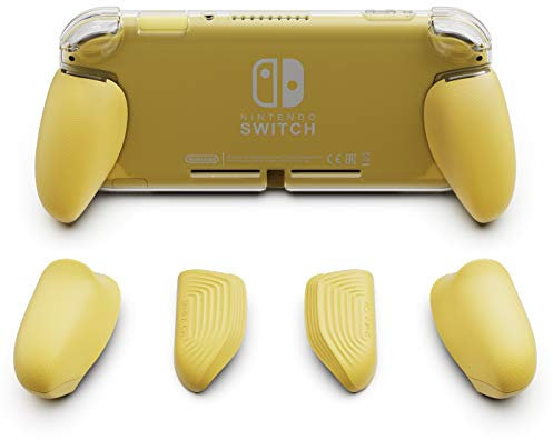 Skull & Co. GripCase Lite : Un Étui de Protection Confortable avec des Poignées Interchangeables [pour s'adapter à Toutes Les Tailles de Mains] pour la Nintendo Switch Lite - Jaune