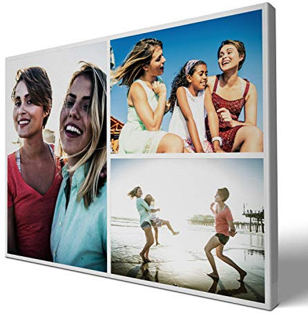 wandmotiv24 Leinwandbild 260 g/m ² - Foto-Collage mit 3 Fotos - Fotogeschenk - Geschenk für Freunde und Familie - Kunstdruck querformat 40x30cm (BxH) - M0002