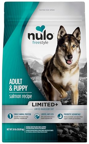 Nulo FreeStyle Limited Ingredient Dry Dog Food - High Protein Salmon Recipe, Natural Grain Free Dog Food for Puppies & Adults, Small, Medium and Large Breed Kibble, 24lb Bag