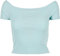 Urban Classics Women's Ladies Off Shoulder Rib Tee T-Shirt, Seablue, XXL