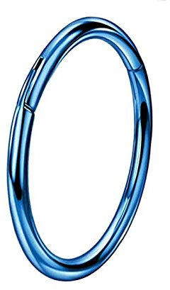 Piercing per naso, labbro, orecchio, setto nasale, in acciaio chirurgico, anello a scatto, 6-10 mm, Metallo, prehnite