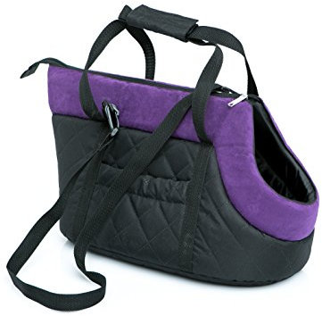 Hundetasche Tragetasche für kleinen und mittleren Hund Welpen Katze, Schwarz mit Rot - von 5 kg