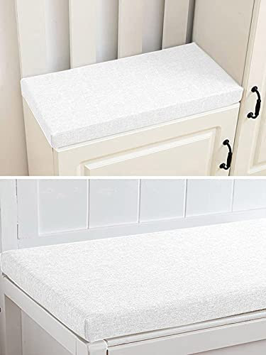 Gartenbank-Kissen für 2- und 3-Sitzer, für drinnen und draußen, 100 / 120 cm, Terrassenschaukel-Sitzauflage (100 x 40 x 3 cm, weiß)