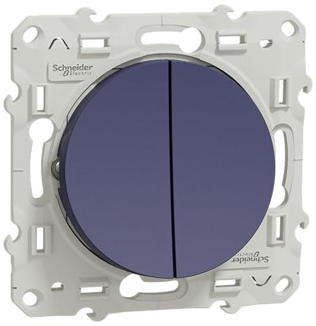 Schneider Electric - Odace, Double va-et-vient Cobalt, à vis, connexion rapide - S550214