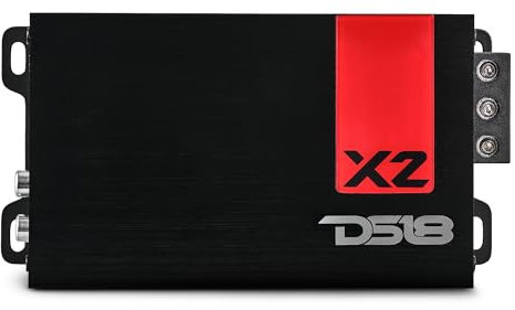 DS18 X2 Ultra Compact Car Audio Amplifier Class D 2 Channel Full Range 1140 Watts Peak