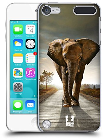 Head Case Designs Elefant Auf Der Strasse Tierwelt Harte Rueckseiten Handyhülle Hülle Huelle kompatibel mit Apple iPod Touch 5G 5th Gen
