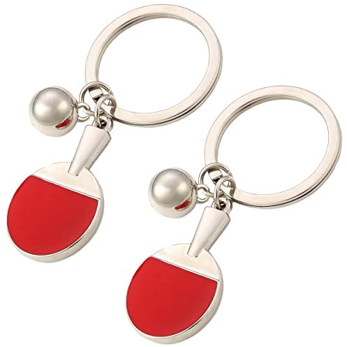 Nifocc 2 Stück Tischtennis Schläger mit Ball Schlüsselanhänger Tischtennis Schlüsselring Ping Pong Schlüsselanhänger für Freunde Familie Party Weihnachten Neujahr Geburtstag Kreativ Souvenir