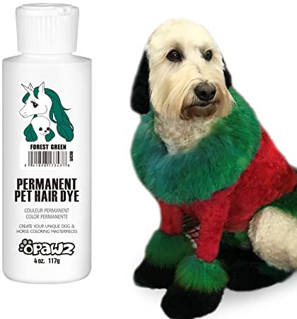 Opawz Permanente Tinte para Pelo de Perro, Profesional Salones Tinte para Pelo de Mascotas, Dura Más de 20 Lavados, Colores Brillantes para Perros y Caballos (Bosque Verde)