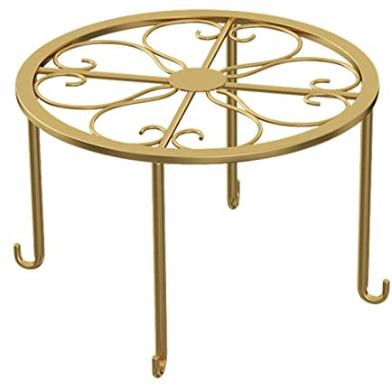 Joyivike Blumenständer Gold/Schwarz Pflanzenständer Aus Metall Blumenhocker Hocker Rund Pflanzenhocker Schwerlast Blumentopfständer Für Garten, Balkon Dekoration