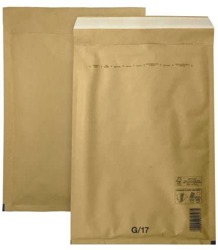 Netuno 50 Stück Versandtaschen gepolstert G7 250 x 350 mm Braun haftklebend Luftpolstertaschen Luftpolsterumschläge Polsterumschläge Briefumschläge gepolstert Recycling Versandtaschen Luftfolie