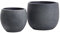 Olly & Rose Barcellona - Set di 2 vasi in ceramica per interni ed esterni, colore: nero