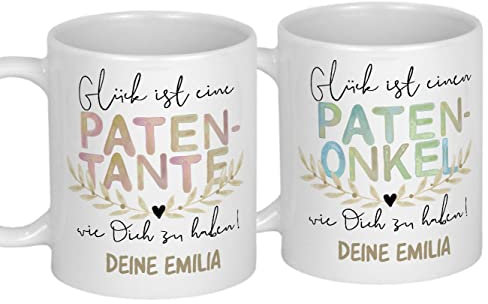 My Sweetheart® Patentante Geschenk Patenonkel Tasse mit Namen Keramiktasse personalisiert Geburtstag Pateneltern Weihnachtsgeschenk Geburtstagsgeschenk