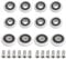 12 Sets Shower Door Wheels, Rollers Replacement Part for Bathroom Glass Door Runners，Curved Shower Doors Pulley ，Outside Diameter 23mm and 25mm