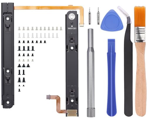 Ikpek Left & Right Metal Slide Rail Replacement for Nintendo Switch OLED HEG-001 Console