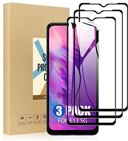 SCL Lot de 3 films de protection d'écran en verre trempé pour Motorola E13 - Couverture complète - Installation facile - Sans bulles - Dureté 9H