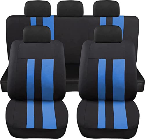 Susy Shop Sitzbezüge Auto Universal Modell für mittlere Nutzfahrzeuge Modell LS07 Farbe Blau Kit vorne und hinten Nicht für SUVs geeignet
