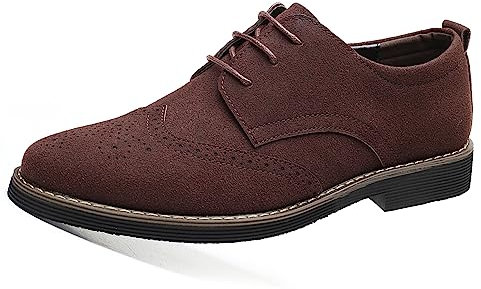 Zapatos de boda para hombre, zapatos de traje, zapatos de vestir Derby con cordones, zapatos clásicos de negocios, marrón, 43 EU