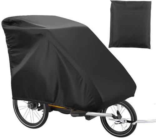 Faltgarage für Fahrradanhänger, Wasserdicht Abdeckung Fahrradanhänger aus 210D Oxford, Faltgarage Fahrradanhänger, Universell Abdeckung für Fahrradanhänger Hundeanhänger Lastenanhänger, UV-Schutz