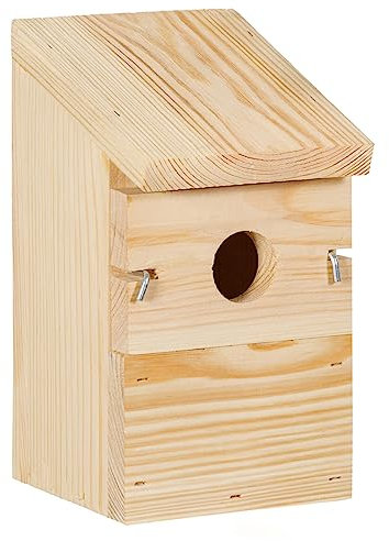 VOSS.garden Nistkasten Belmon aus Kiefer, Bruthäuschen, Brutplatz, Vogelhaus für kleine Vögel, Bruthaus, Nistplatz, Kiefernholz