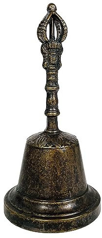 Handglocke Messing Vintage-Stil Tischglocke Nikolaus Weihnachten Christkind 18cm