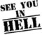 Auto Motorrad Aufkleber - See you in Hell | Biker Bike Decal Sticker Oilslick 666 Satanist Ride or Die Shocker Folie Motorradzubehör Gadget Bikerin DlzG (schwarz glanz)