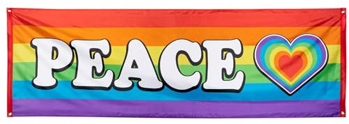 PARTY DISCOUNT NEU Fahne Regenbogen Peace, 74x220cm