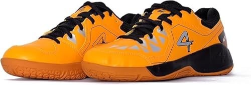 SEGA Hyper, Lace Up Power Cushioned Badminton Shoes. Non Marking Shoes Multipurpose Tennis,Squash and Volleyball Trainers (Yellow, UK Footwear Size System, Adult, Men, Numeric, Medium, 10)