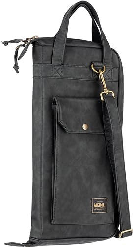 Meinl Cymbals Drumstick Bag - Vintage Hyde - für Stöcke, Schlägel, Pinsel und Ruten, strapazierfähiges Gewebe mit Schultergurt plus Floor Tom Hooks (MVHSBK)