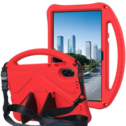 Funda para tablet Oppo Pad Air de 10.4 pulgadas 2022 para niños, duradera, ligera, a prueba de golpes, funda protectora con mango para Oppo Pad Air de 10.4 pulgadas 2022 (rojo)