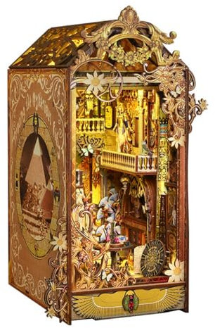 Rordigo Kit de bricolage Book Nook - Serre-livres puzzle pour la décoration d'étagère - Avec kits de modélisation lumineuse pour adultes