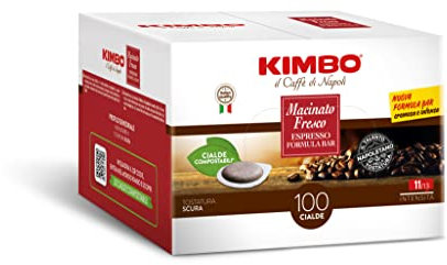 Kimbo Cialde Caffè - 400 Cialde Compostabili ESE - Miscela Macinato Fresco, Forte e Corposo, Intensità 11/13, Tostatura Scura - 4 Confezioni da 100 Cialde