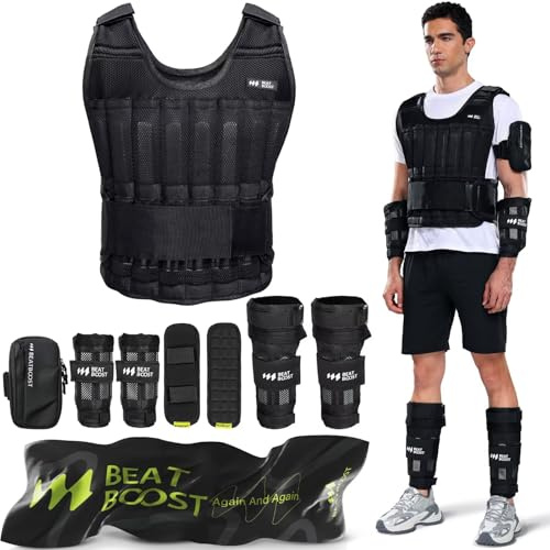 BeatBoost Weighted Vest 40LB Adjustable Body Vest Set for Men & Women