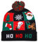 DANGZW LED-Weihnachtsmütze LED Leuchten Strickmütze Warme Neuheit Weihnachten Hut Hut Beanie Cap für Unisex Kinder. Weihnachtsmützen, Bommelmütze, für Weihnachten Partys, Neujahrsgeschenk (Schwarz)