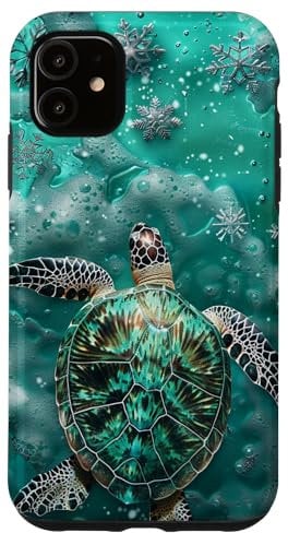 iPhone 11 Sea Turtles and Ocean Stars Blue Turquoise Case